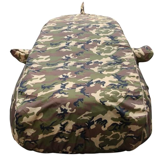 Nexon Waterproof Car Cover With Mirror & Antenna Pockets, Jungle Print Army Design, 4X4 American Matty,Triple Stitched, Compatib