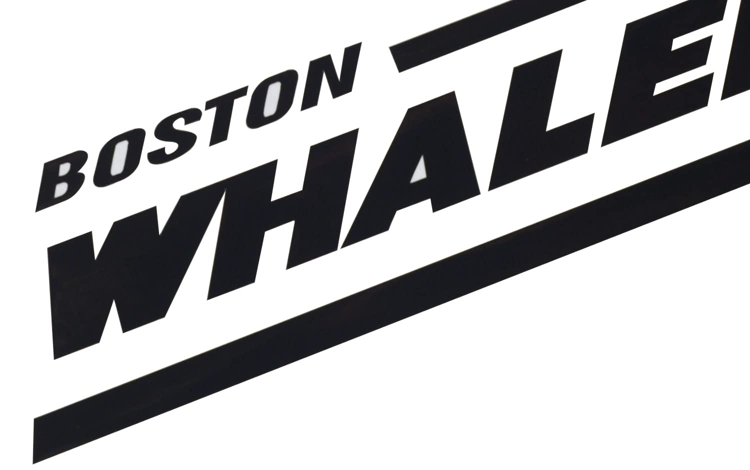 2Pc Boston Whaler Stickers Decal Boat Outboard Motor Fit for Whaler Hull Marine Grade (Black)