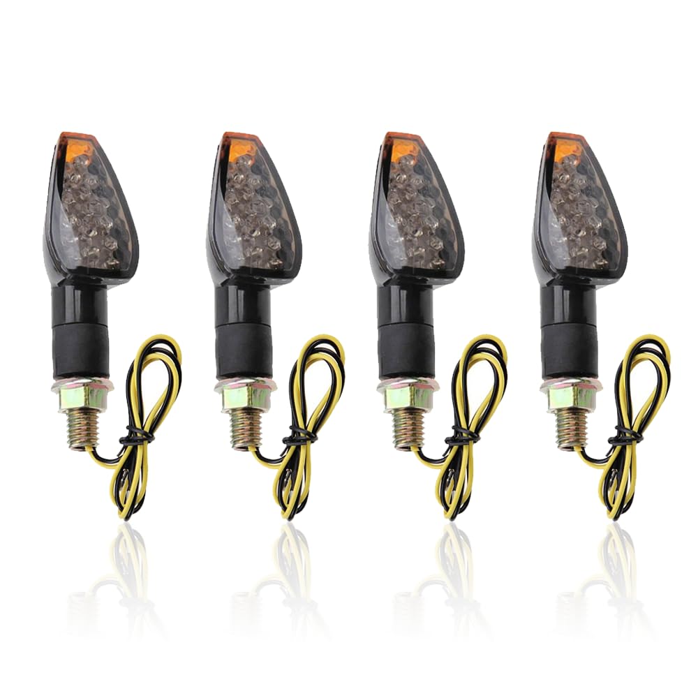 4Pcs Motorcycle Turn Signals,14Led Front & Rear Motorcycle Blinkers With Cool Amber Lamp,Universal 12V Motorcycle Turn Signal Light Compatible With Yamaha Kawasaki Motorcycle Accessories