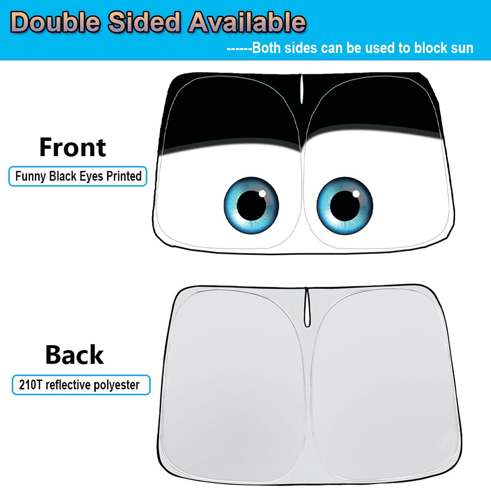 Gven For Tesla Model 3 Sunshade For Tesla Model Y Windshield Sunshade 2016-2024 Car Shade Front Window Shade Double Layer Blocks Uv Rays Sun Visor Protector 100% Cover