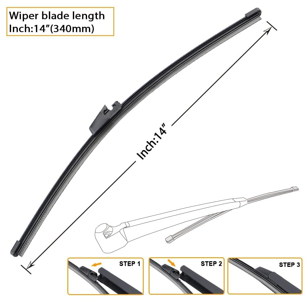 Autoboo 24''+21'' Windshield Wipers With 13'' Rear Wiper Blade Replacement For Volkswagen Vw Tiguan 2017 2016 2015 2014 2013 201