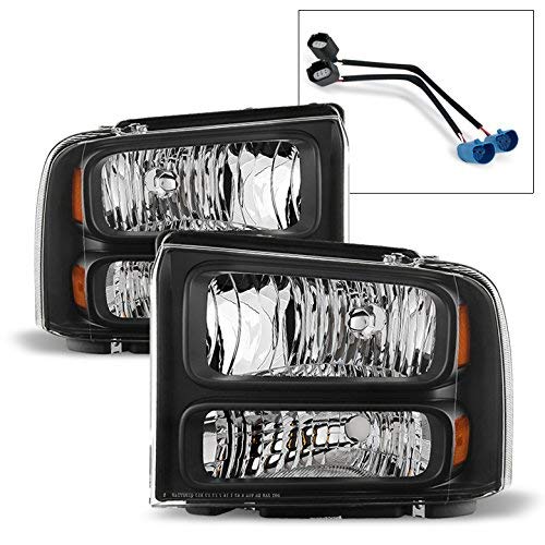 ACANII - For 1999-2004 Ford F-250 F-350 Super Duty Excursion Conversion Harley Headlights Set Driver + Passenger Side