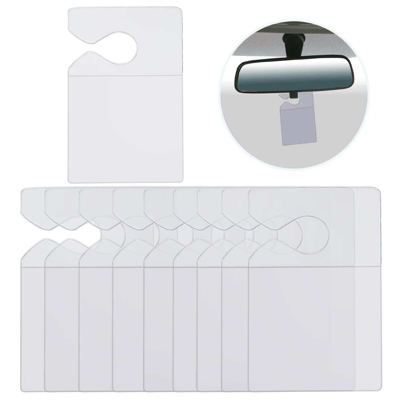 Clear Parking Permit Holder, Car Vertical Parking Lot Pass Rear View Mirror Hanger Vehicle Parking Pass Hang Tag Holder For Car 