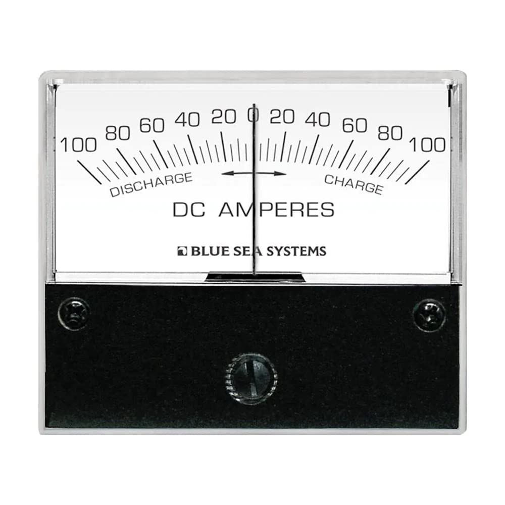 Blue Sea Systems 8253 DC Zero Center Analog Ammeter (2 3/4-Inch Face, 100-0-100 Amperes DC)