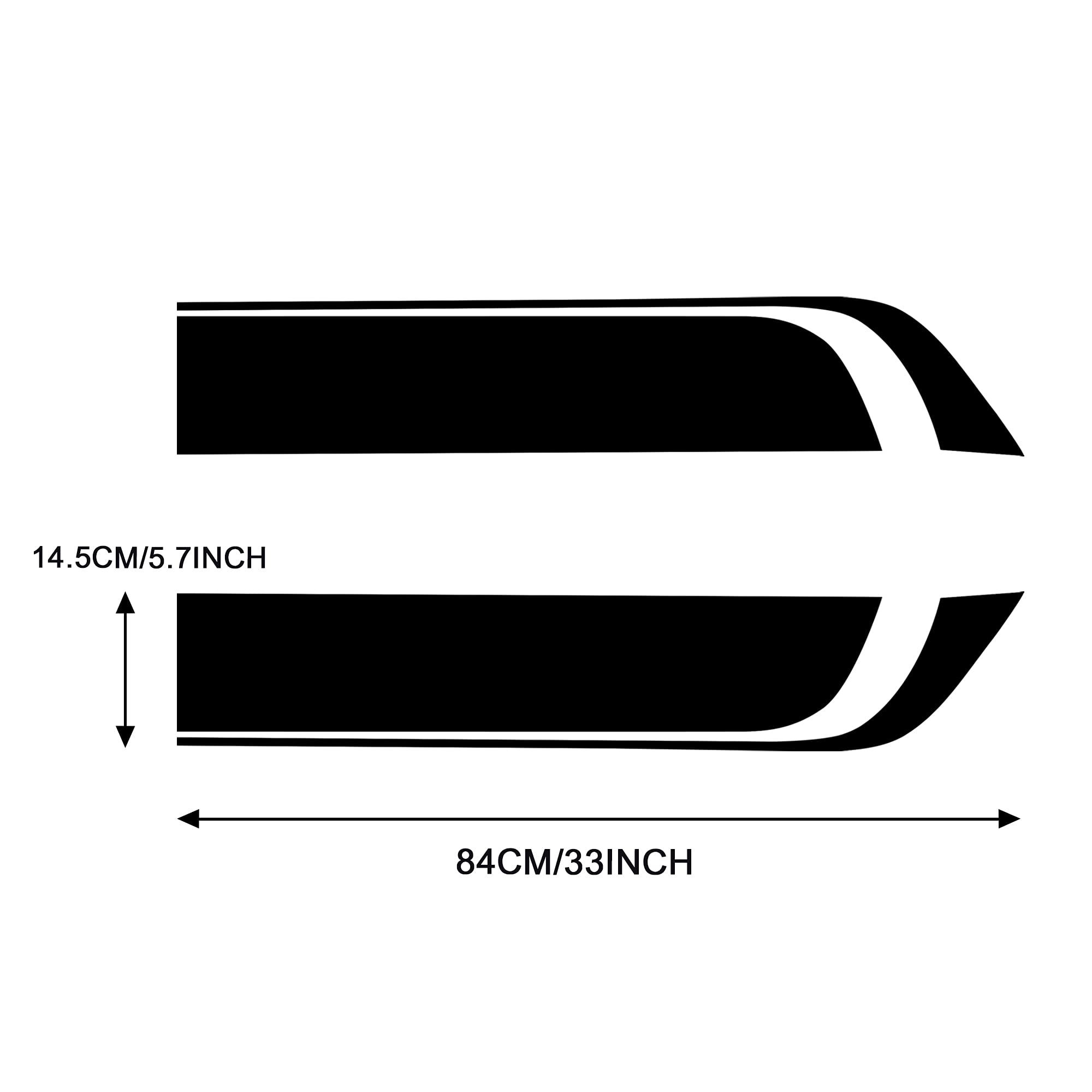 TOMALL 33'x 5.7' Car Hood Stripe Sticker for Car Auto Racing Sport Body Side Stripe Decal Skirt Roof Hood Bumper Stripe Decal Vinyl Modified Stripe Decal Decoration for Car (Black)