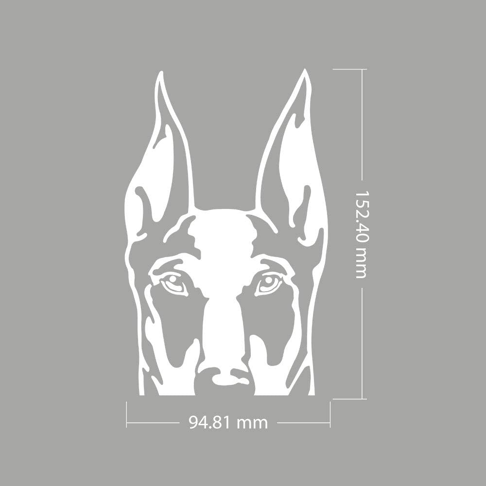 WIRESTER 6 inch Clear Vinyl Decal Sticker Decoration for Car Window (Or Any Flat Surface) - Doberman Pinscher Dog