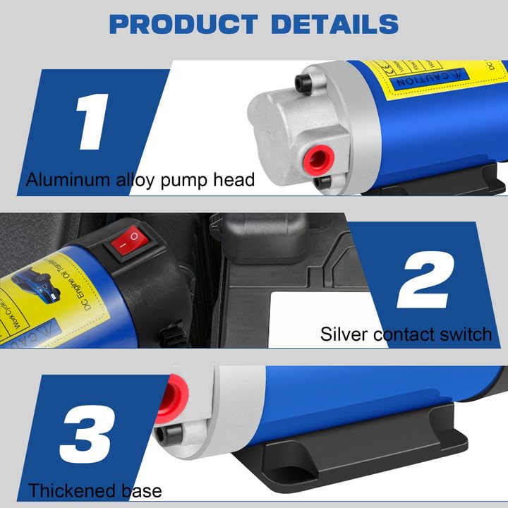 Oil Pump, 12V 100W Oil Extractor, Transfer Pump For Oil Change, Electric Transfer Oil Pump From Cars, Motorcycles, Rvs, Boats