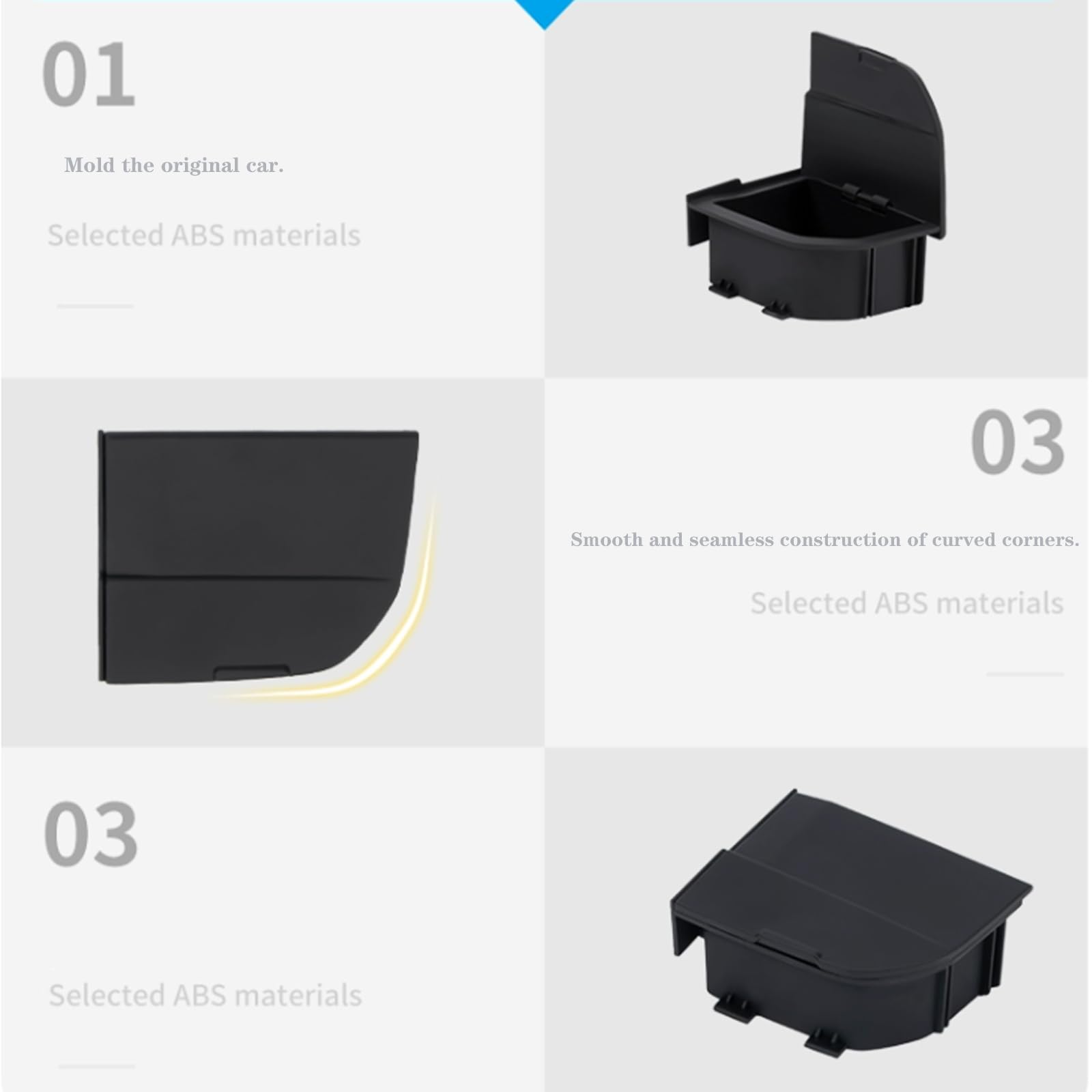 Oiqasoxl Center Console Organizer for BMW X3 X4 M3 2019-2024, Black ABS Storage Box, Accessories-01