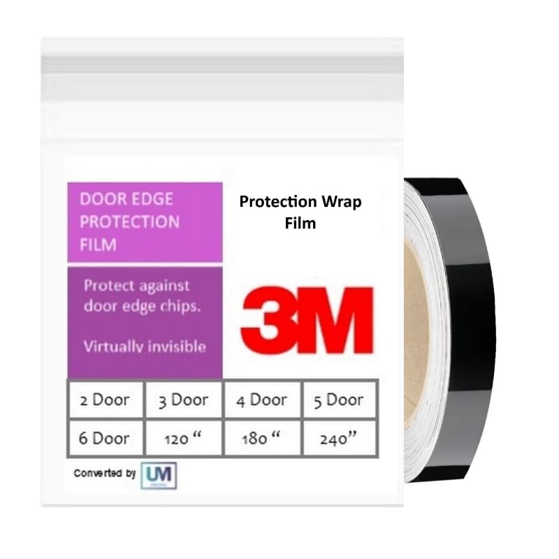 Door Edge Protector PRE-Cut Guard Scratch Paint Protection Film Paint Wrap Protection Clear and Black Universal Car Truck (Black