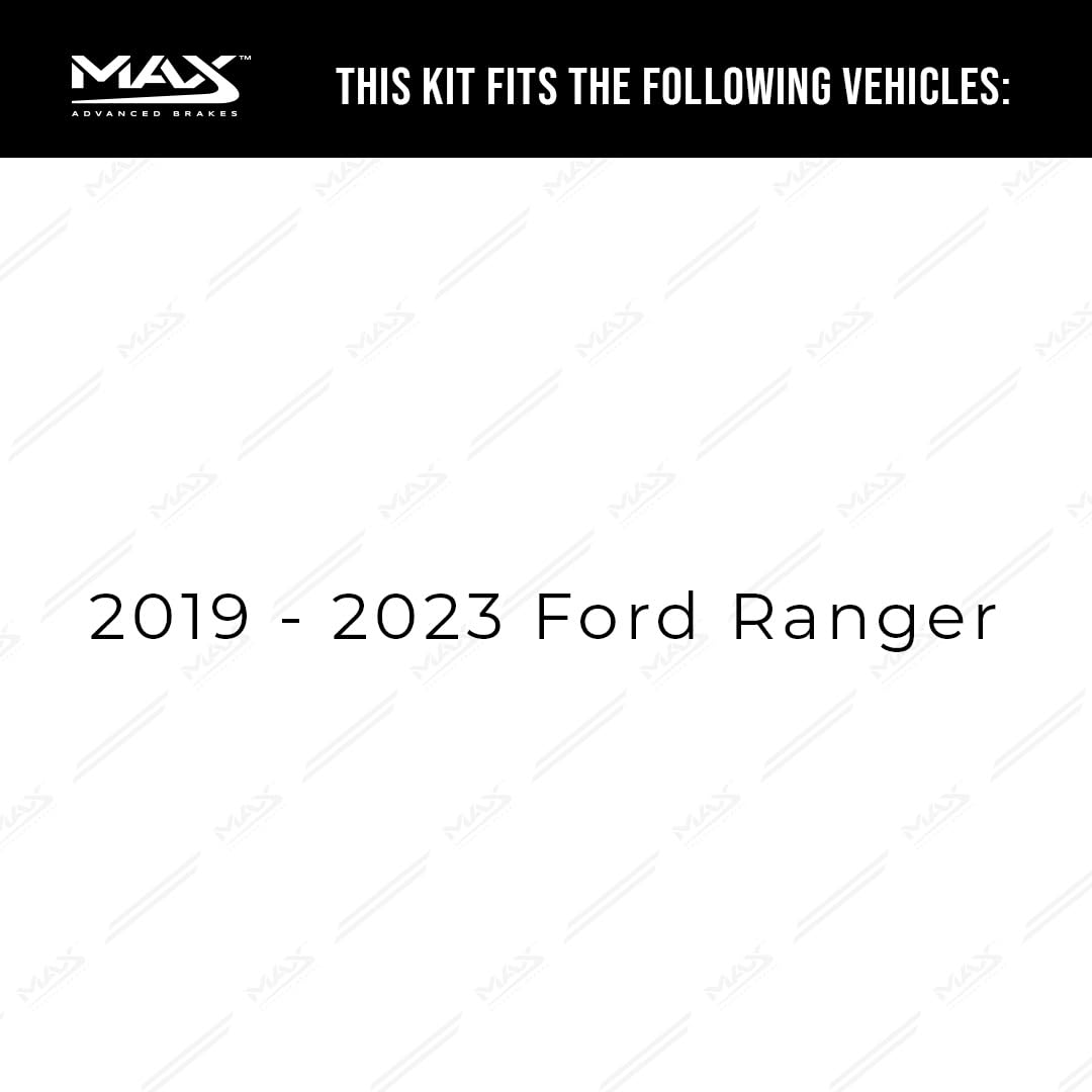 Max Advanced Brakes Rear Brake Kit For 2019 2020 2021 Ford Ranger Replacement Premium Oe Disc Brake Rotors And Ceramic Brake Pads