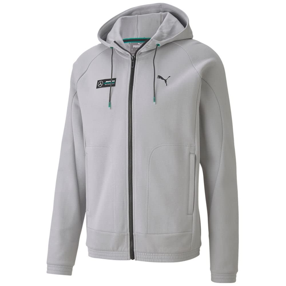 PUMA Formula 1 Mercedes AMG Petronas Men's Sweat Jacket, Large, Nylon, Mercedes Team Silver, Model 59803302