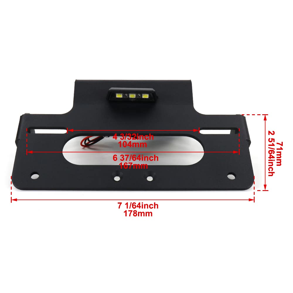 Xitomer for 2024 2023 2022 Grom Fender Eliminator Fit for 2023 GROM 2021 2022 MSX125 Grom License Plate Bracket Holder, with Led