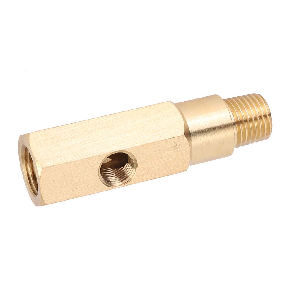 Oil Pressure Gauge Adapter,Brass Oil Pressure Sensor,Oil Pressure Sensor Tee Adapter 1/4 Npt Female 1/4 Npt Male Fit For 360 290 (1/8)