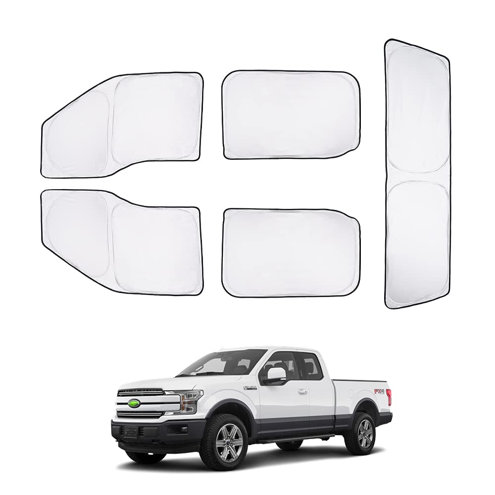 T TGBROS Window Shades for Ford F150 2015-2020 SuperCrew 4Door Side Window Full Rear Window Sun Shade for F-150 Accessories Blac