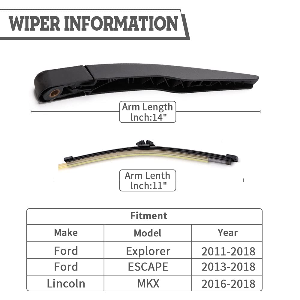 Hodee Rear Wiper Arm Blade Nut Set Replacement For Ford Explorer 2011-2023 Escape 2013-2023,Rear Wiper Cover Accessories Assembl