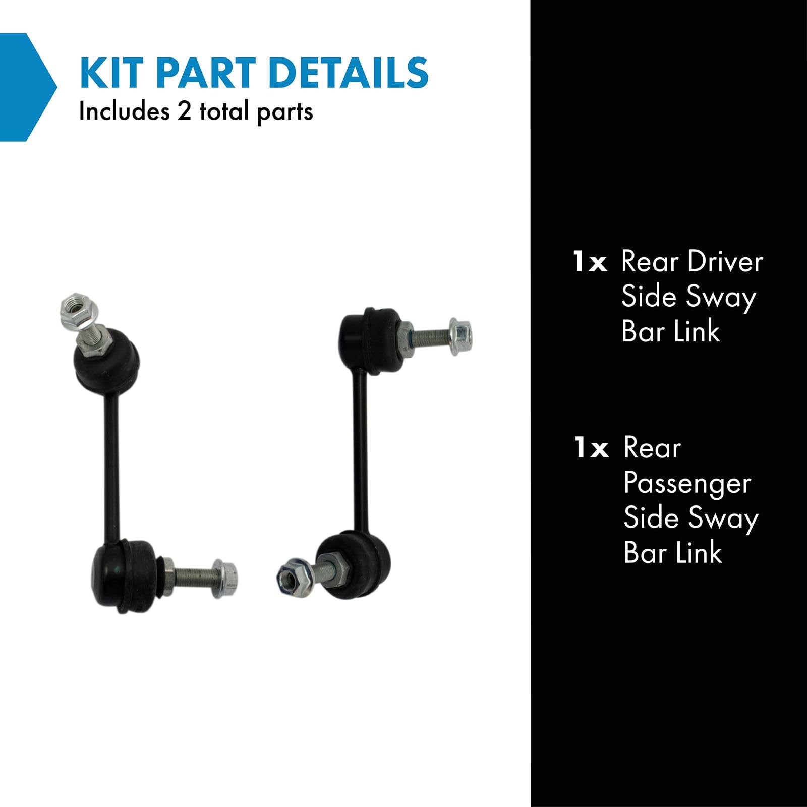 Trq Rear Sway Bar Stabilizer Link Set Compatible With 2013-2016 Dodge Dart