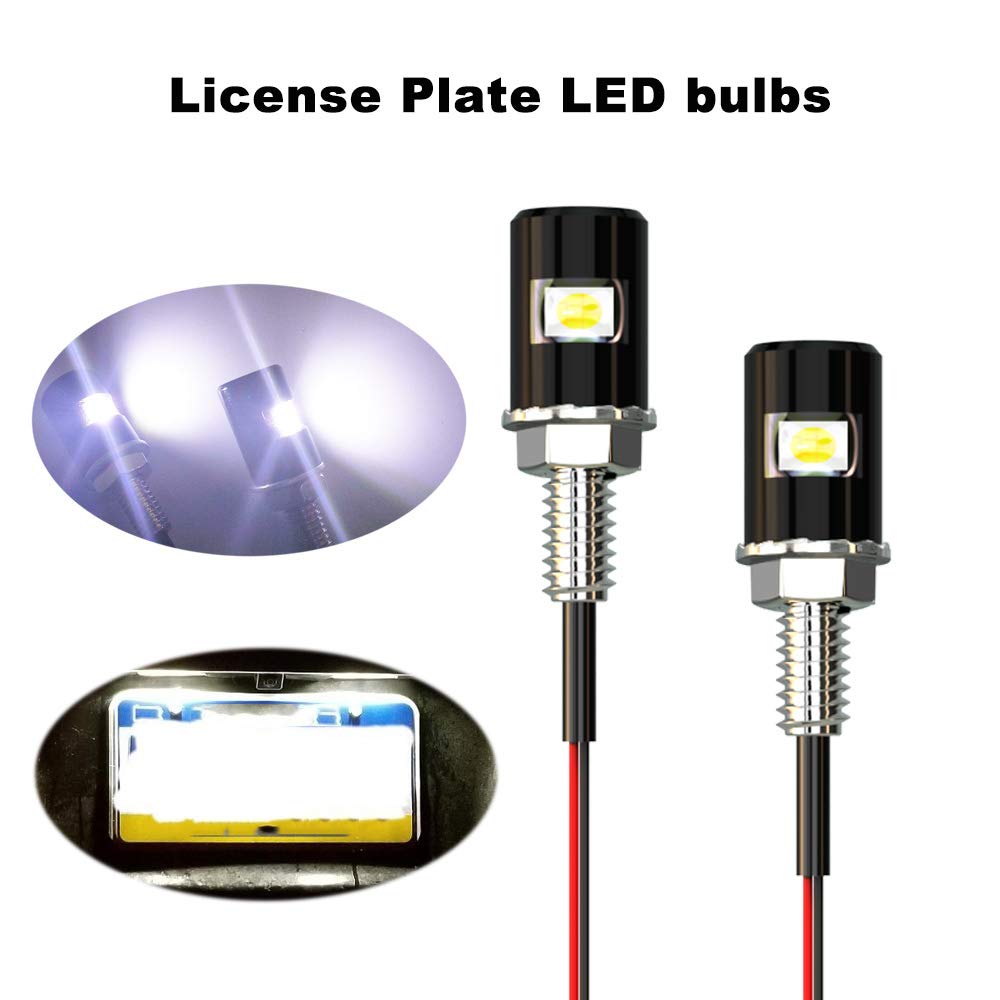 WEIMELTOY License Plate Light LED Bulb, Waterproof 12V, Cool White, 2PCS