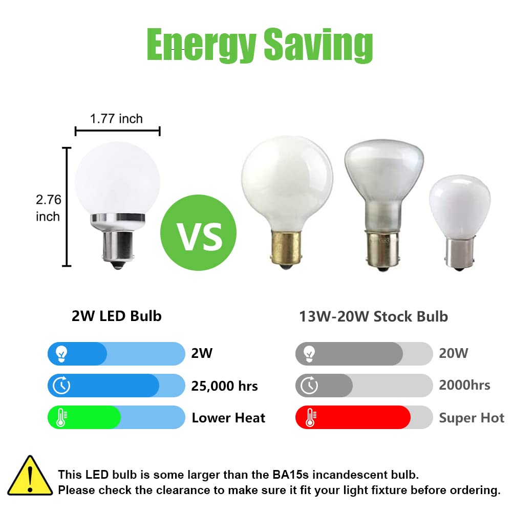 Makergroup 1156 1141 20-99 Vanity Bulbs Rv Led Light Bulbs Ba15S Single Contact Bayonet Base For Rv Camper Travel Trailer Motorh