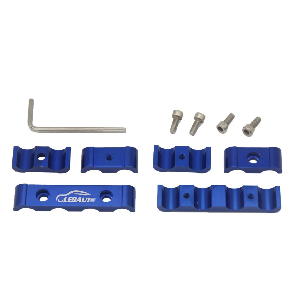 Ledaut 12Pc Blue Spark Plug Wire Separator Divider 8Mm 9Mm 10Mm For Racing Car