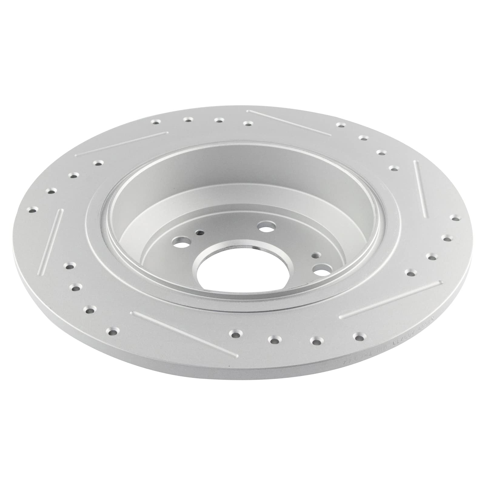 Trq Rear Performance Brake Rotors Set Solid Premium G-Coated Cross Drilled & Slotted Compatible With 2009-2014 Acura Tl