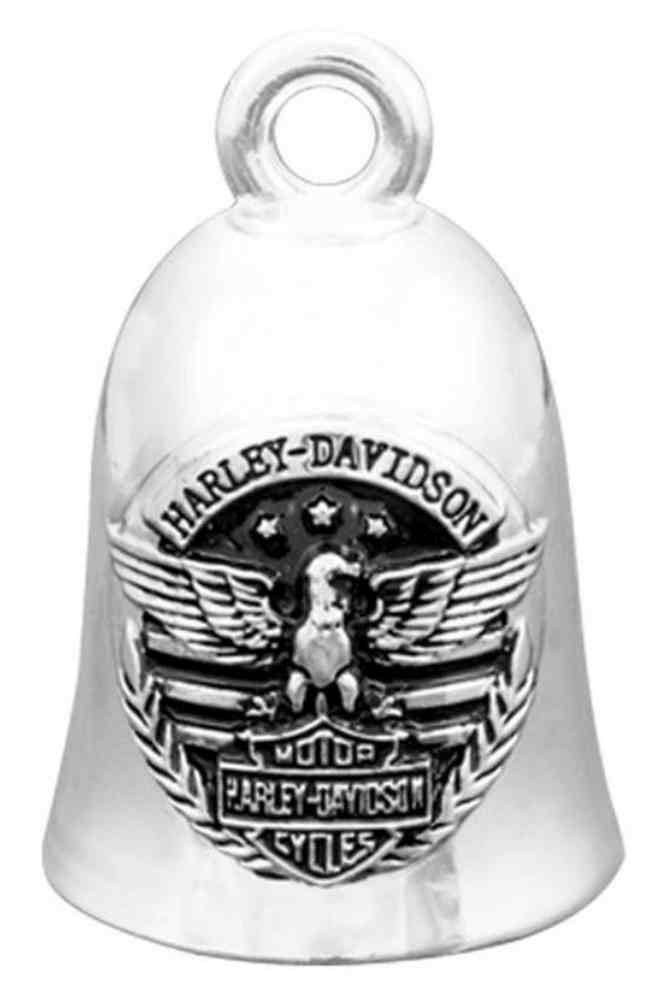 Harley-Davidson Motorcycle Ride Bell, Eagle & Stripes Bar & Shield Silver Hrb073