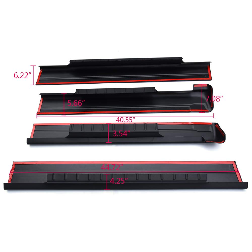 PIT66 Black Trail Armor Rocker Panel, Compatible with 1999-2006 Silverado/Sierra 1500, 99-04 Silverado/Sierra 2500, 01-06 Silver