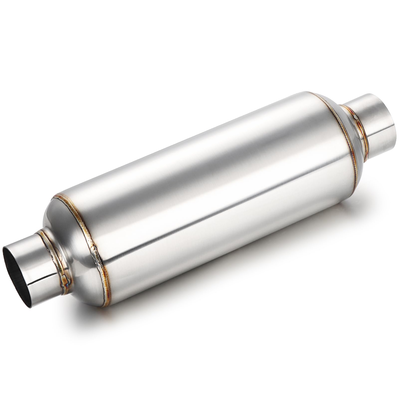 A-Karck 4 '' Inlet Exhaust Resonator, 4 '' Inlet 4 '' Outlet 30 '' Overall Length Muffler Resonator Stainless Steel
