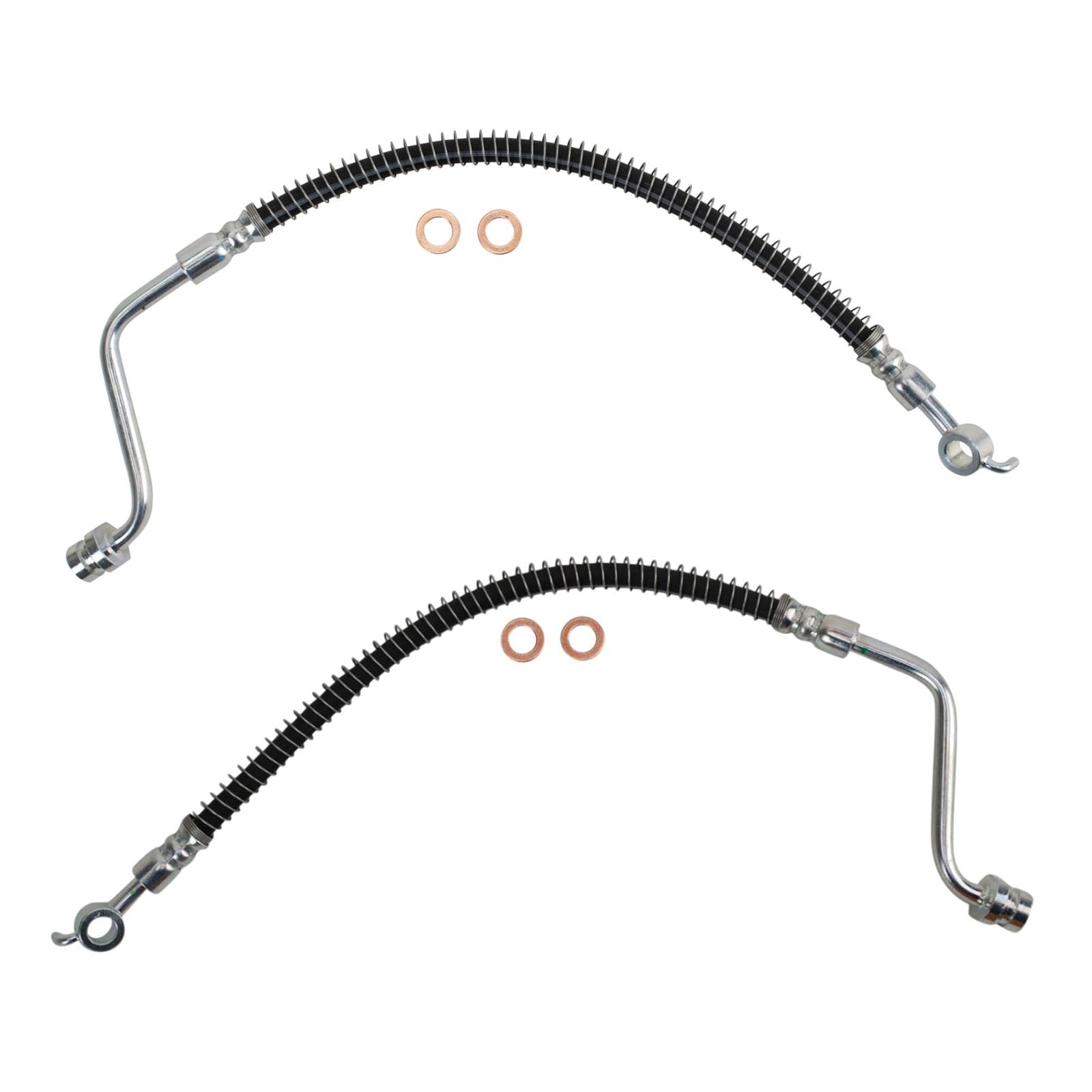 Trq Rear Brake Hose Set Compatible With 2007-2012 Hyundai Santa Fe 2011-2013 Kia Sorento