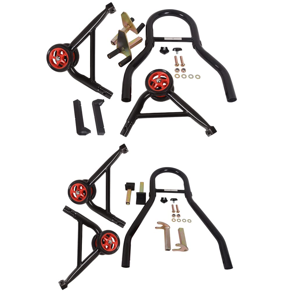 Moto4U Motorcycle Front & Rear Stand, Front Rear Combo Stand Universal Wheel Lift Stand Swingarm Spool Lift Stand Paddock Stand (Big Wheel)
