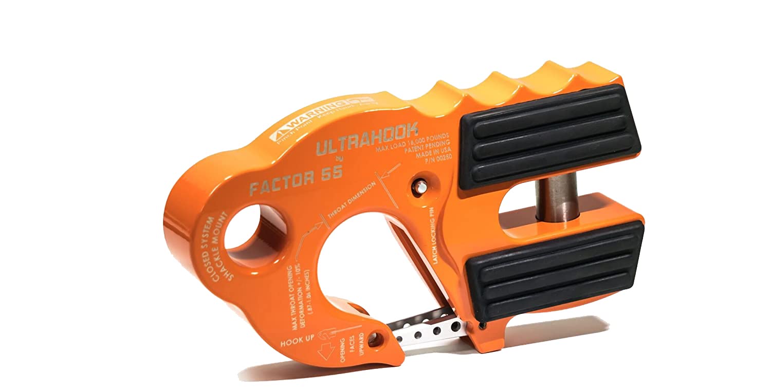 Factor 55 UltraHook Winch Hook with Shackle Mount - Orange