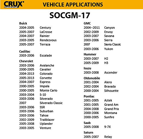 Crux Socgm-17 Gm Class Ii Head Unit Replacement Interface With Chime, Black