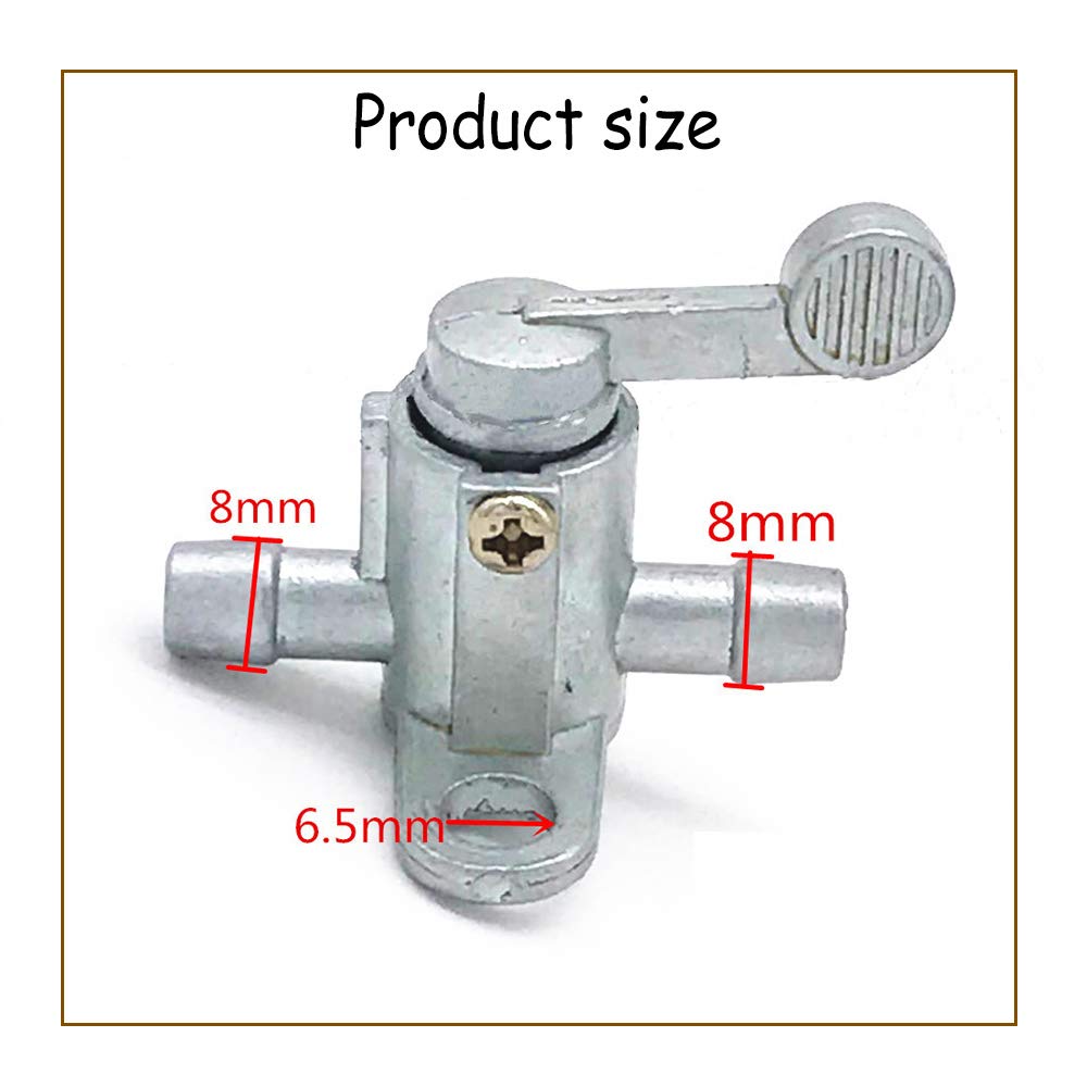 Acxico 1Pcs 5/16' In-Line Straight Fuel Gas Shut Cut Off Valve Switch 8Mm Motorcycle Atv Cut Tackle