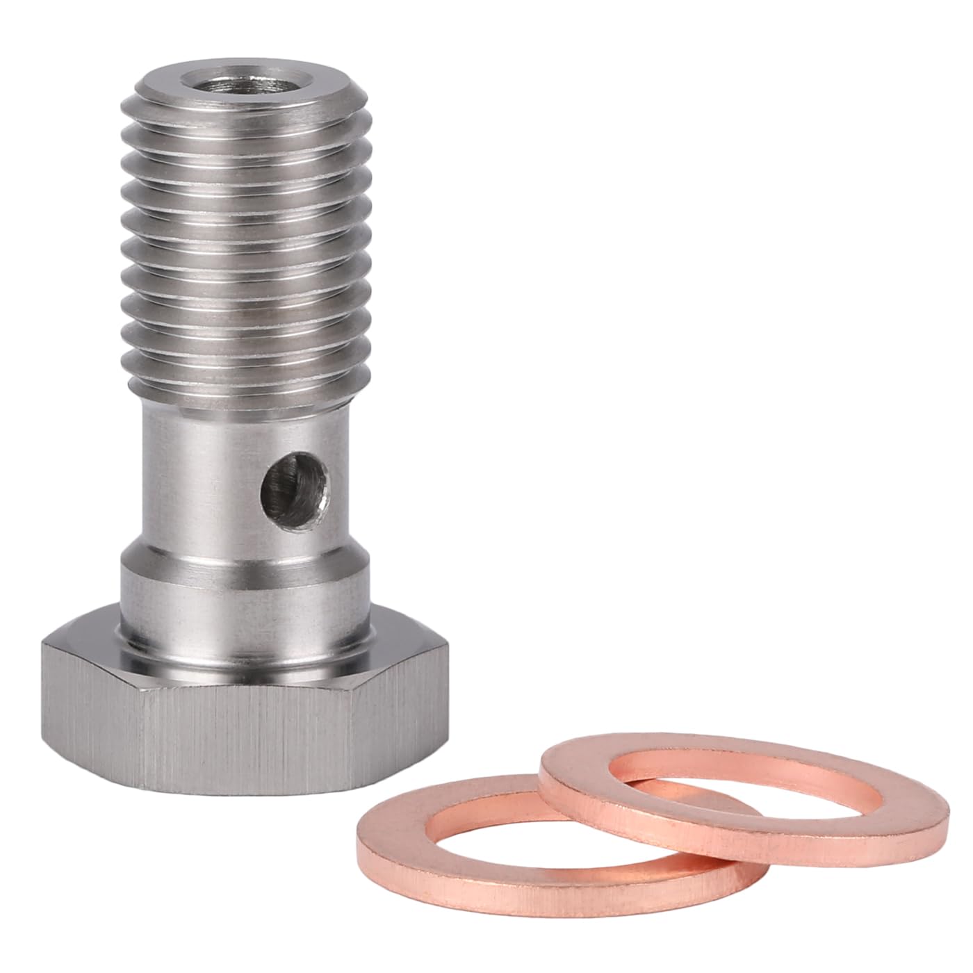 Podavelle 4An 7/16 X 20 Unf Stainless Steel Single Banjo Bolt Brake Fitting Adapter 25Mm Long With Copper Washers