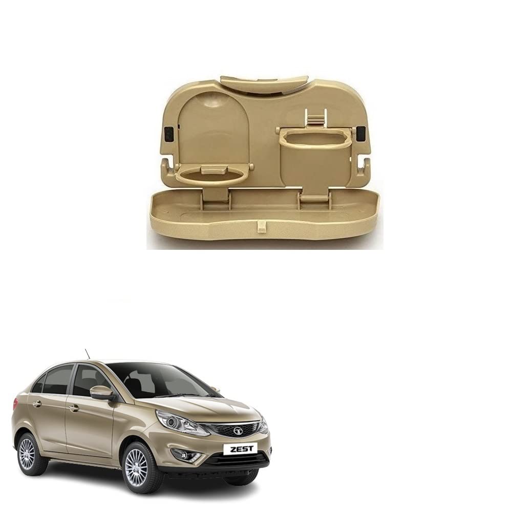 Stylish Foldable Compact Car Back Seat Tray for Food/ Drinks/ Cup/ Bottle Holder Universal Pack of 1 Suitable for Tata Zest
