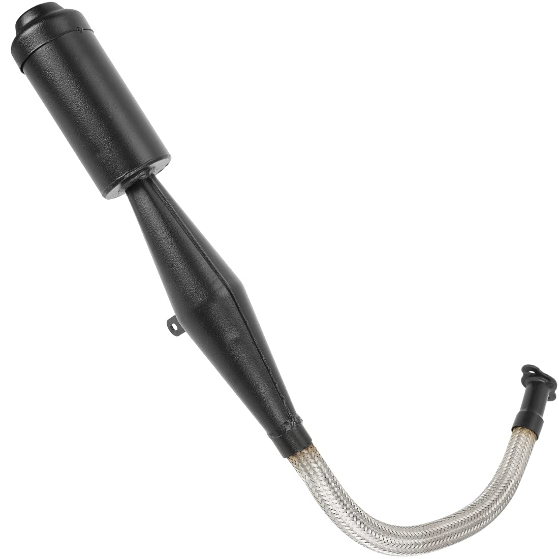 Fvrito Stainless Steel Flexible Exhaust Muffler Pipe Silencer Gasket For 2 Stroke 49Cc 60Cc 66Cc 80Cc 100Cc Engine Gas Motorized Bicycle Motor Bike Black