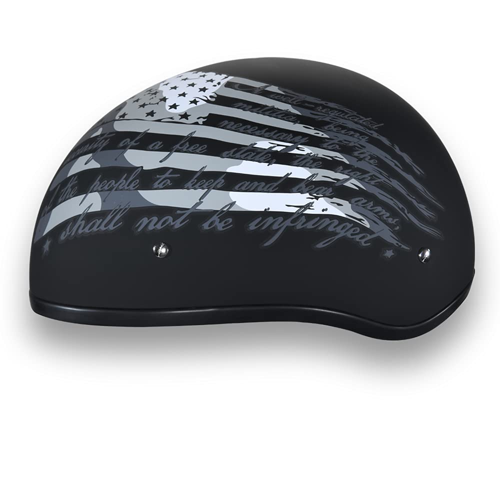 Daytona Helmets Half Skull Cap Motorcycle Helmet - Dot Approved [2Nd Amendment] [M]