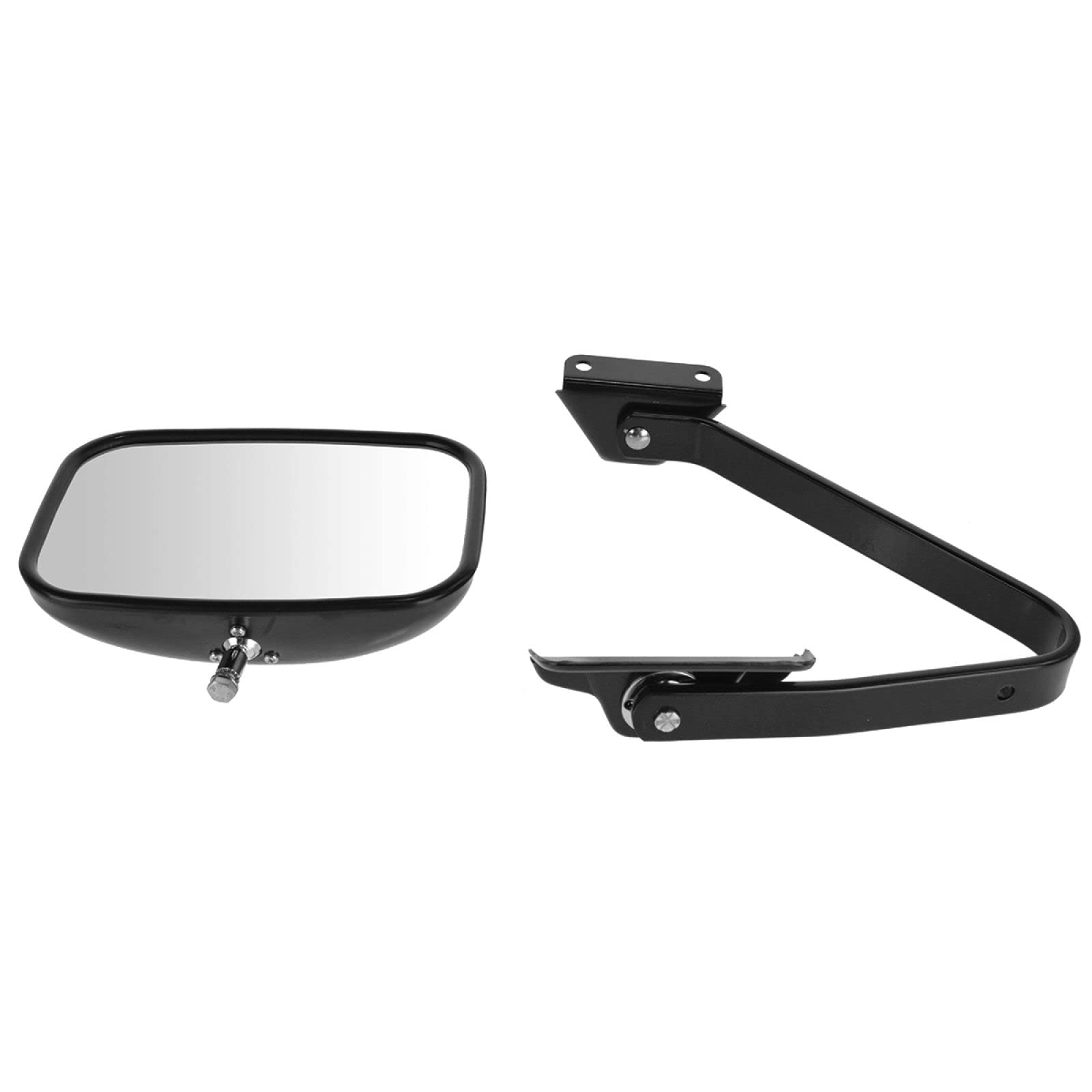 Trq Mirror Without Convex Glass With Black Cover With Black Housing With Smooth Black Cover Compatible With 1987-1991 Ford F-150