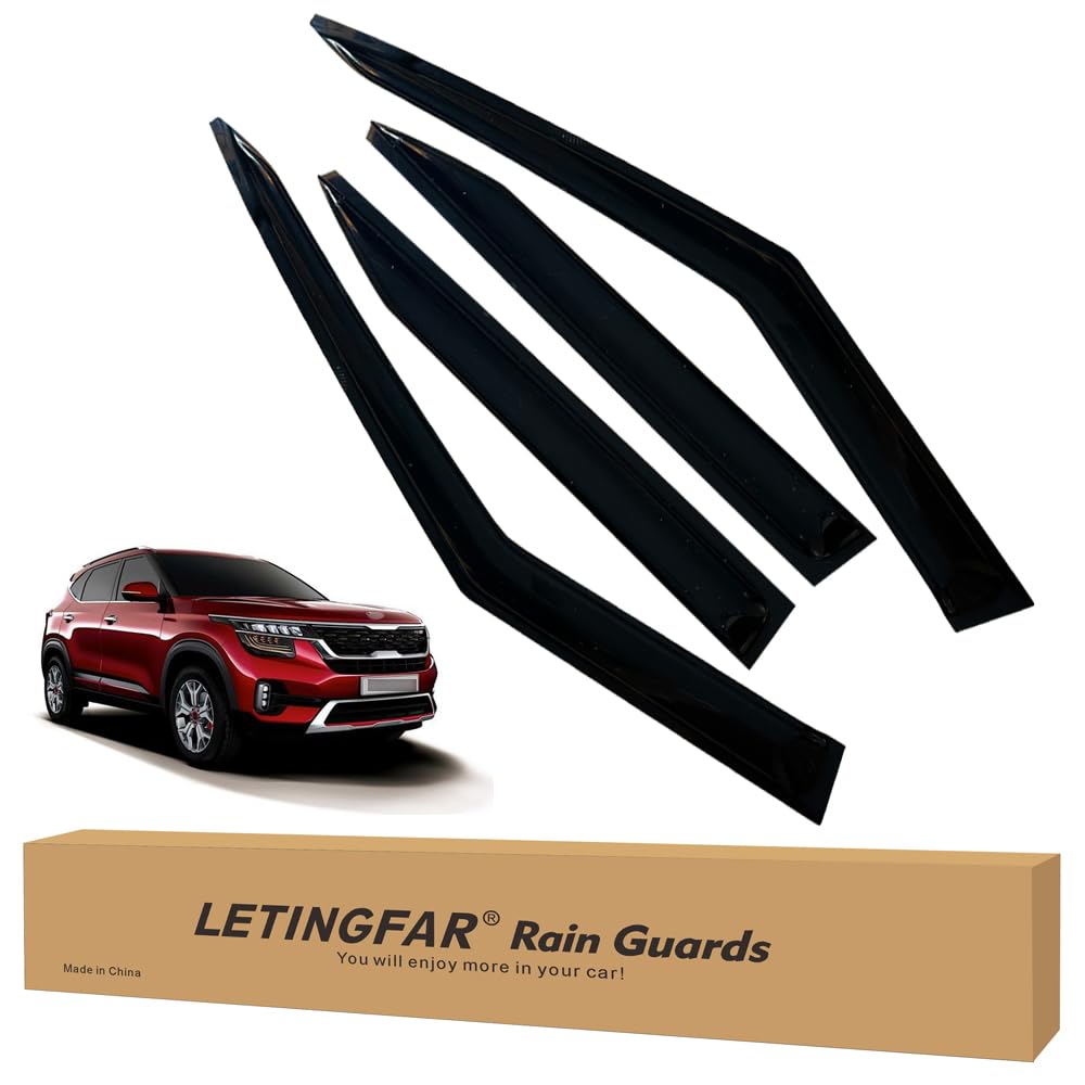 LETINGFAR Window Visors Rain Guards for Kia Seltos 2021 2022 2023 2024 2025 Accessories, Wind Deflectors Vent Shades for Kia Sel