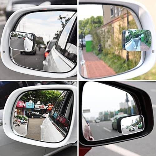 Blind Spot Mirror, Amfor Hd Glass Convex Lens Frameless Adjustable Blind Spot Mirror For All Universal Vehicles Car Stick-On Design (2 Pcs) (Rectangle)