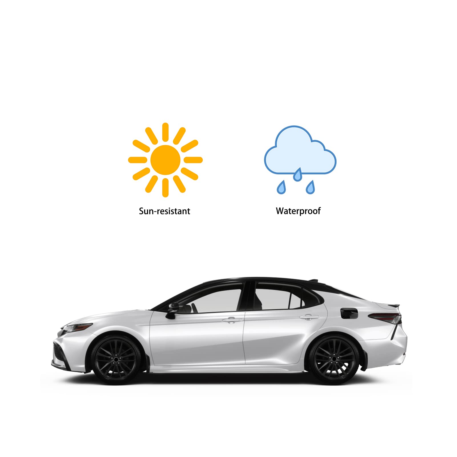 Cke For 8Th Gen Camry Compatible With Toyota Camry 2024 2023 2022 2021 2020 2019 2018 Accessories Car Fuel Tank Cover Trim Oil G