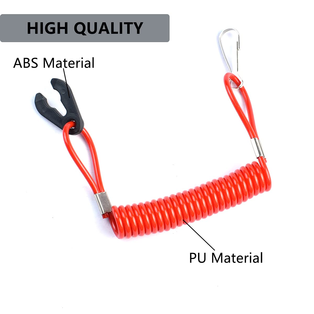 Boat Safety Kill Stop Switch Connector Lanyard Cord Replacement For Yamaha Outboard Mercruiser Marine Tohatsu Honda Engine Motor Kill Switch Tether Red Replace 6E9-82575-00 6E9-82575-01 6E9-82575-02