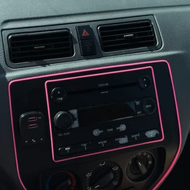 10Ft (3M) Pink Molding Gap Trim For Car Edges Decorative Diy Flexible Strip (Pink)
