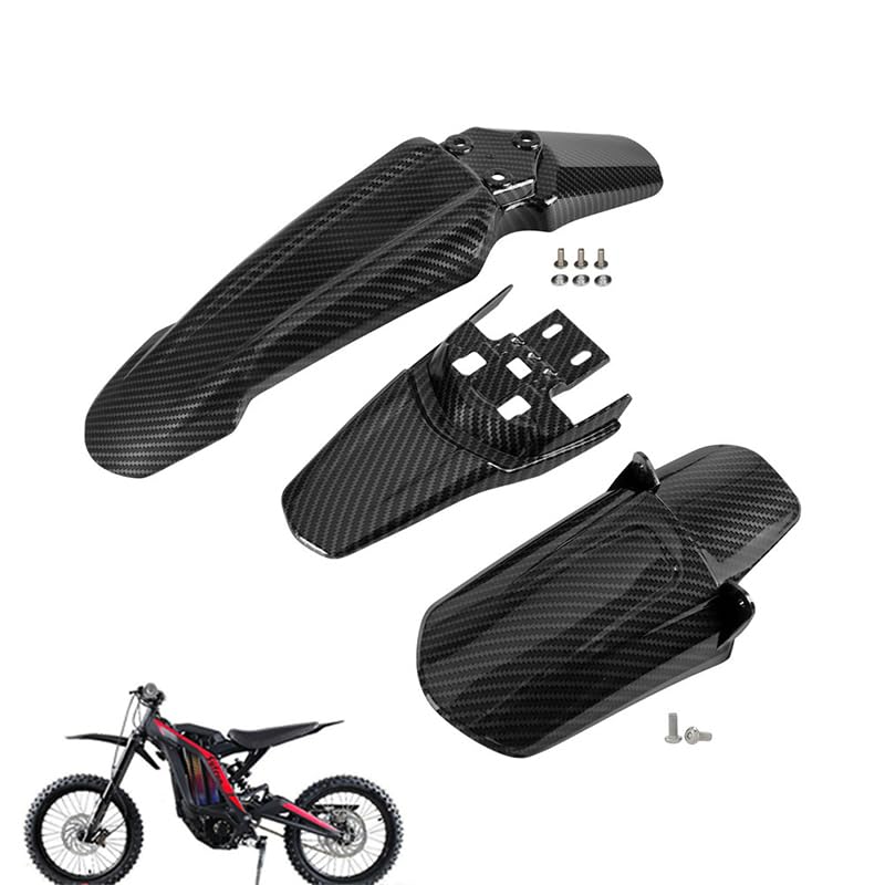 JXMOTO Surron Front-Rear Shock-Rear Fender Set Imitation Carbon Fiber Motorcycle Electric Dirt Bike Off-Road Shock Absorber Mudg