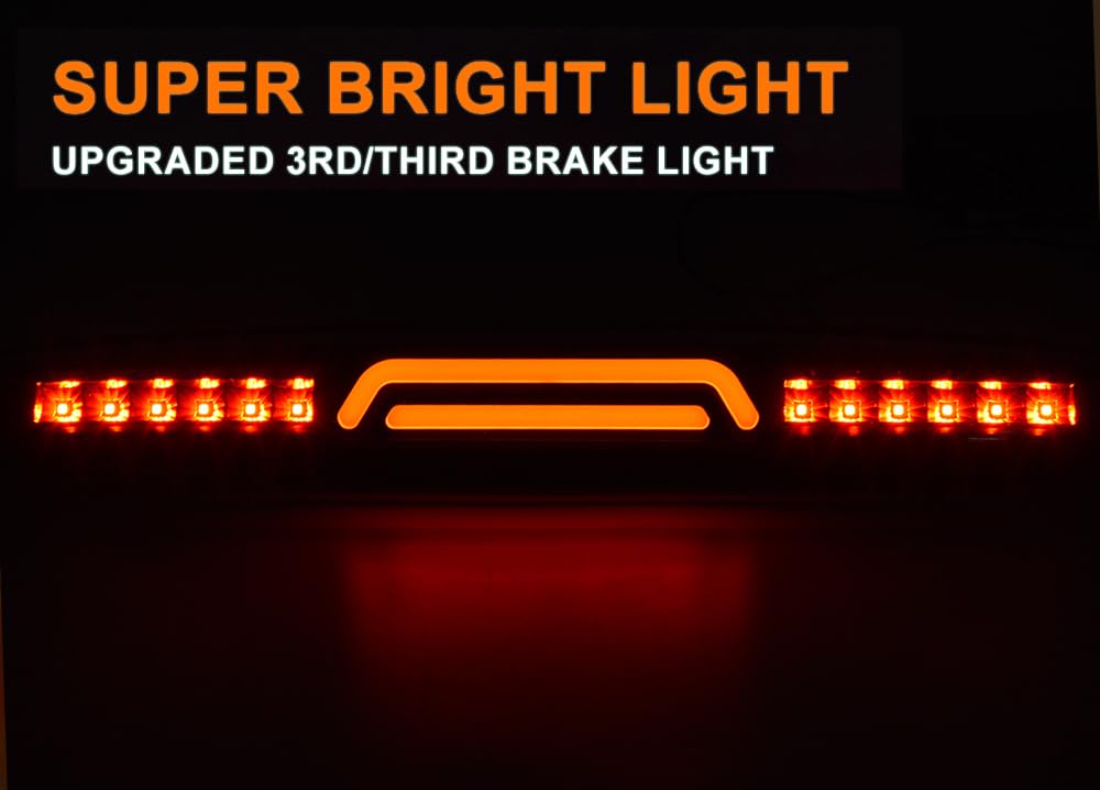G-Plus Led Third 3Rd Brake Light Compatible With Dodge Ram 2500 3500 2003-2006 High Mount Stop Cargo Lamp Red Lens Chrome Housin
