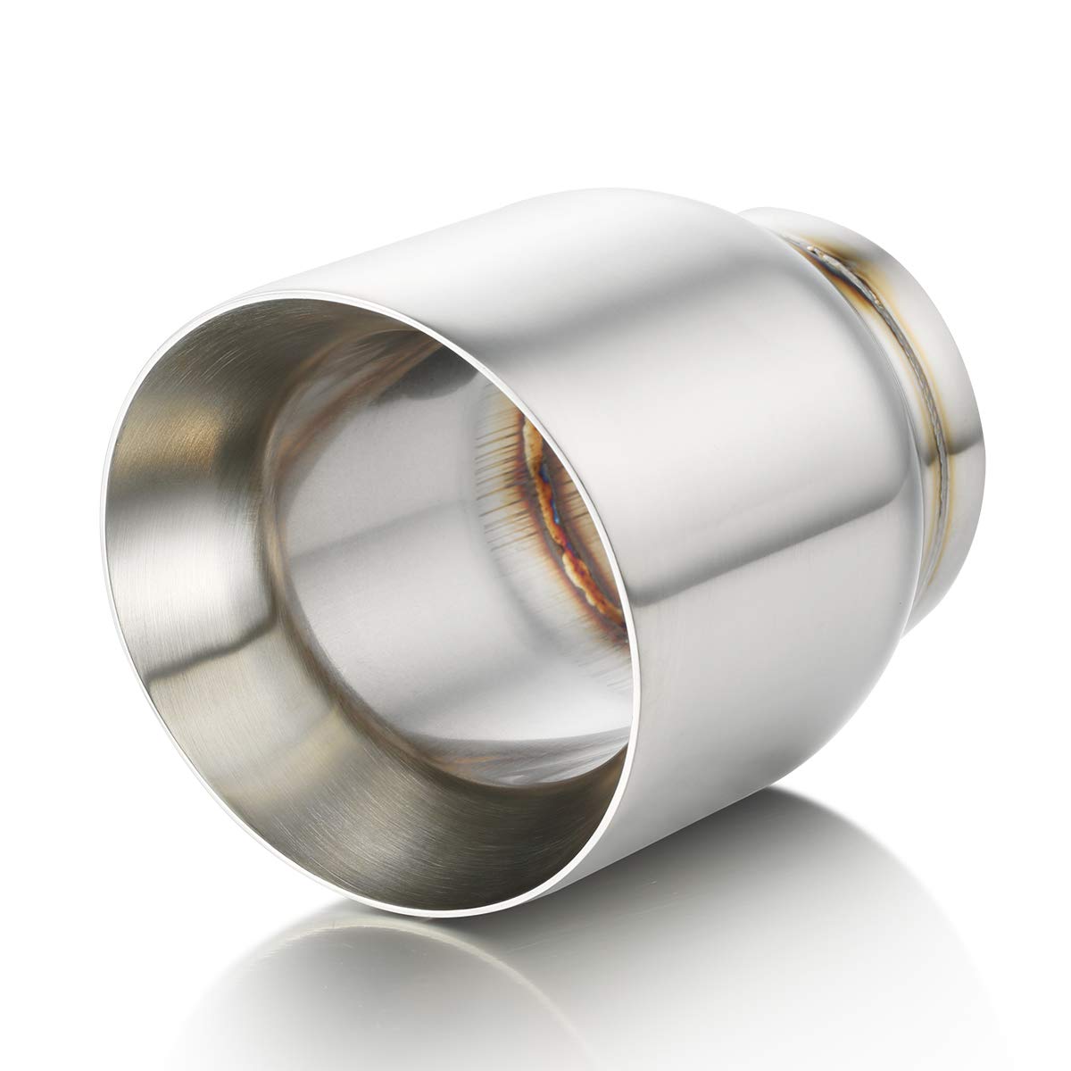 A-KARCK Exhaust Tip 3'' Inlet Dual Wall, Double Wall Car Tailpipe Tip 3'' Inlet 4'' Outlet 5'' Overall Length Weld On Decorate C