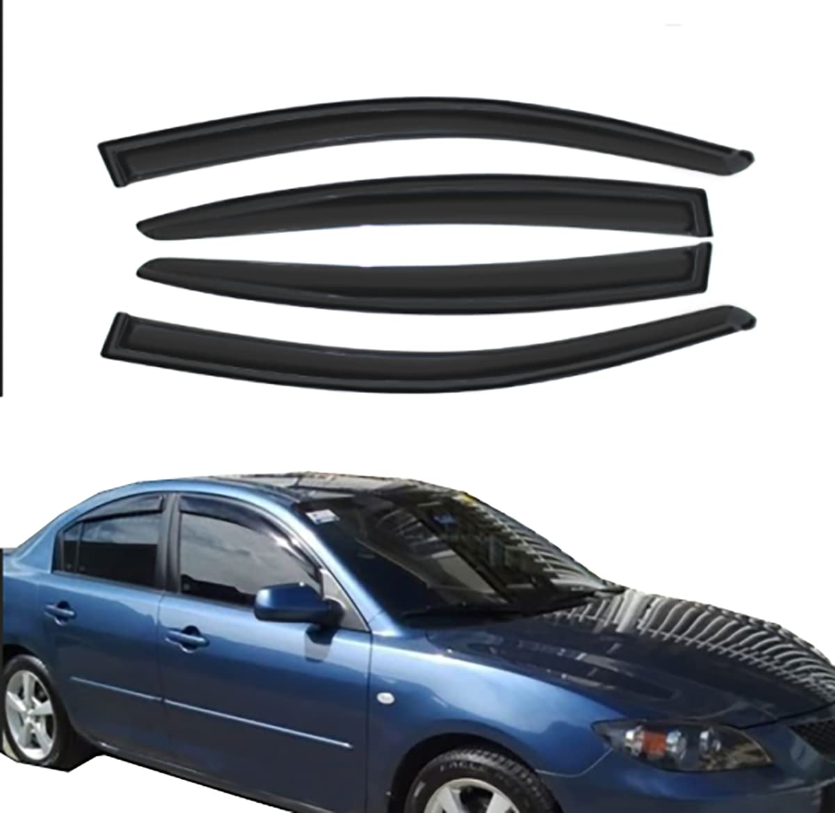 Gldifa Inchannel Window Visor Deflector Compatible With Toyota Camry Sedan 2018-2024 Sun/Rain Guards Outside Mount Smoke 4Pcs