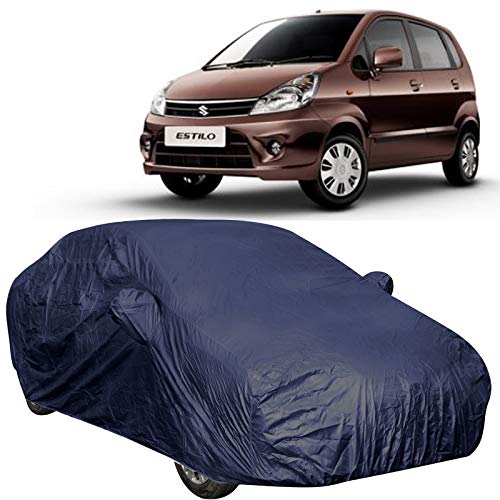 The Autostory 190 Taffeta Water Resistant Car Body Cover Compatible With Maruti Zen Estilo With Mirror Pockets (Navy Blue)