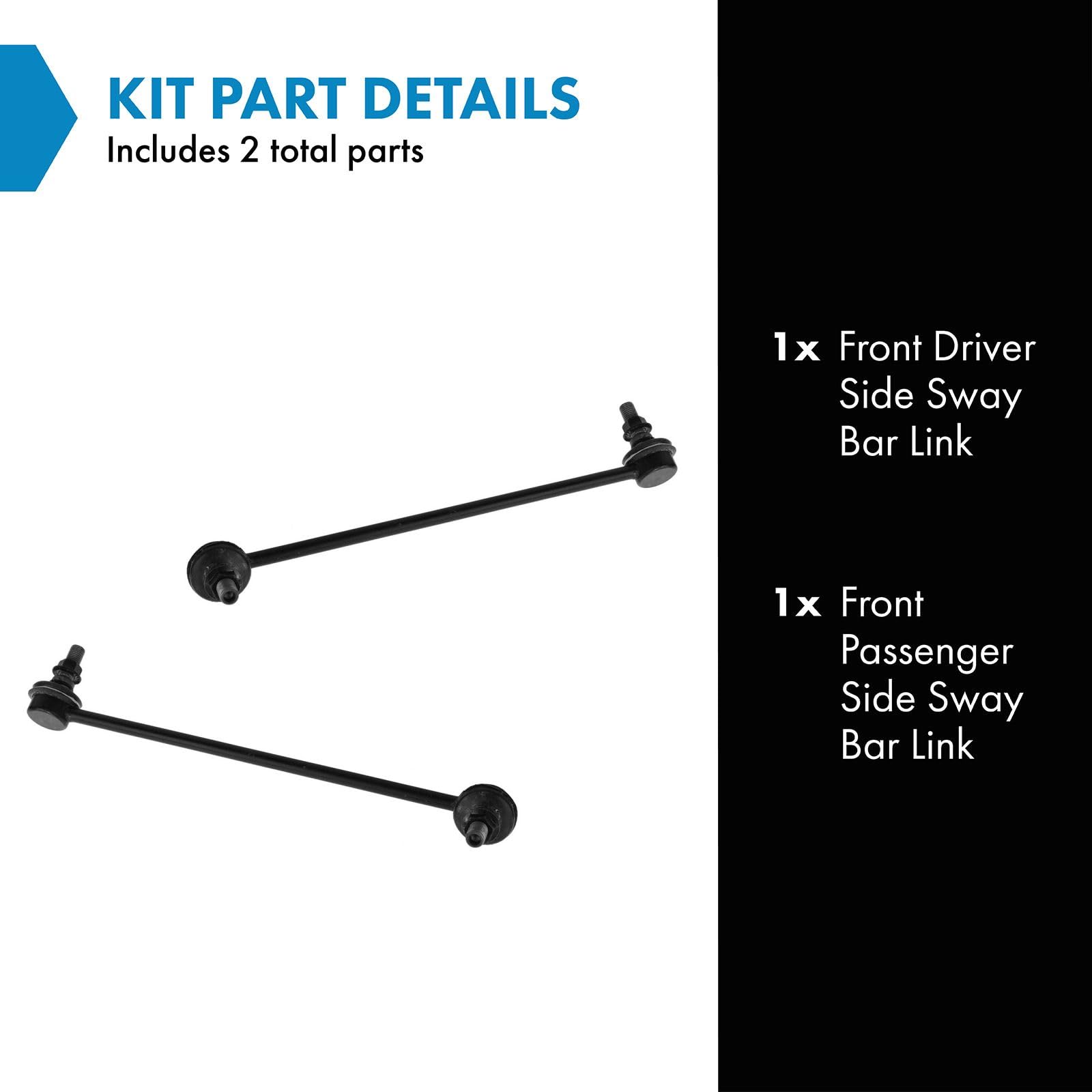 Trq Front Sway Bar Stabilizer Link Set Compatible With 2001-2005 Chrysler Sebring Dodge Stratus 2000-2005 Mitsubishi Eclipse 199