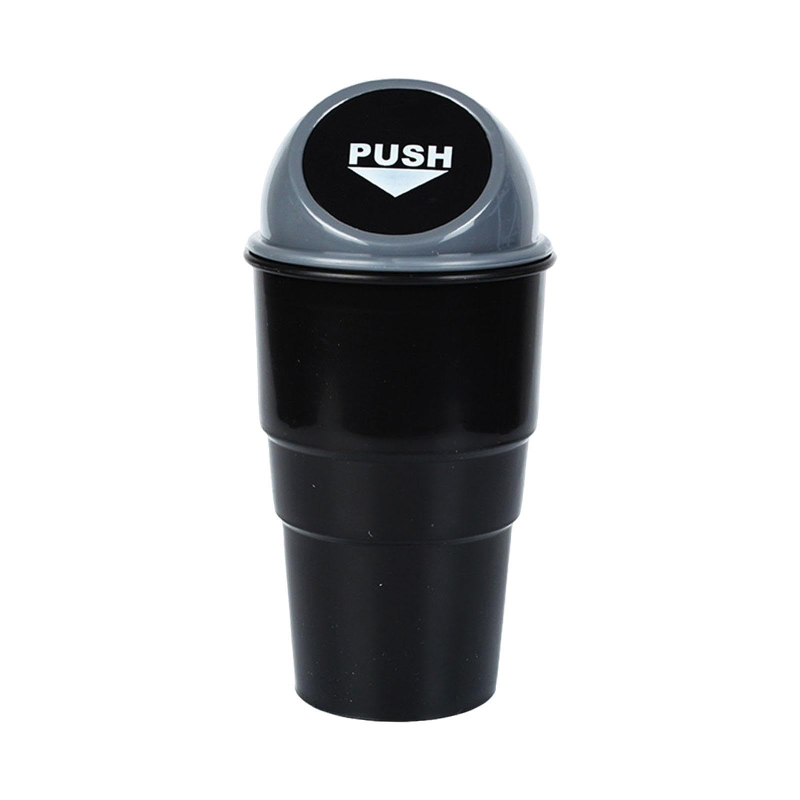 ECOMISTIQ Generic Car Cup Holder Trash Can with Lid Garbage for SUV Truck Gray | Cans & Wastebaskets Household Supplies Cleaning