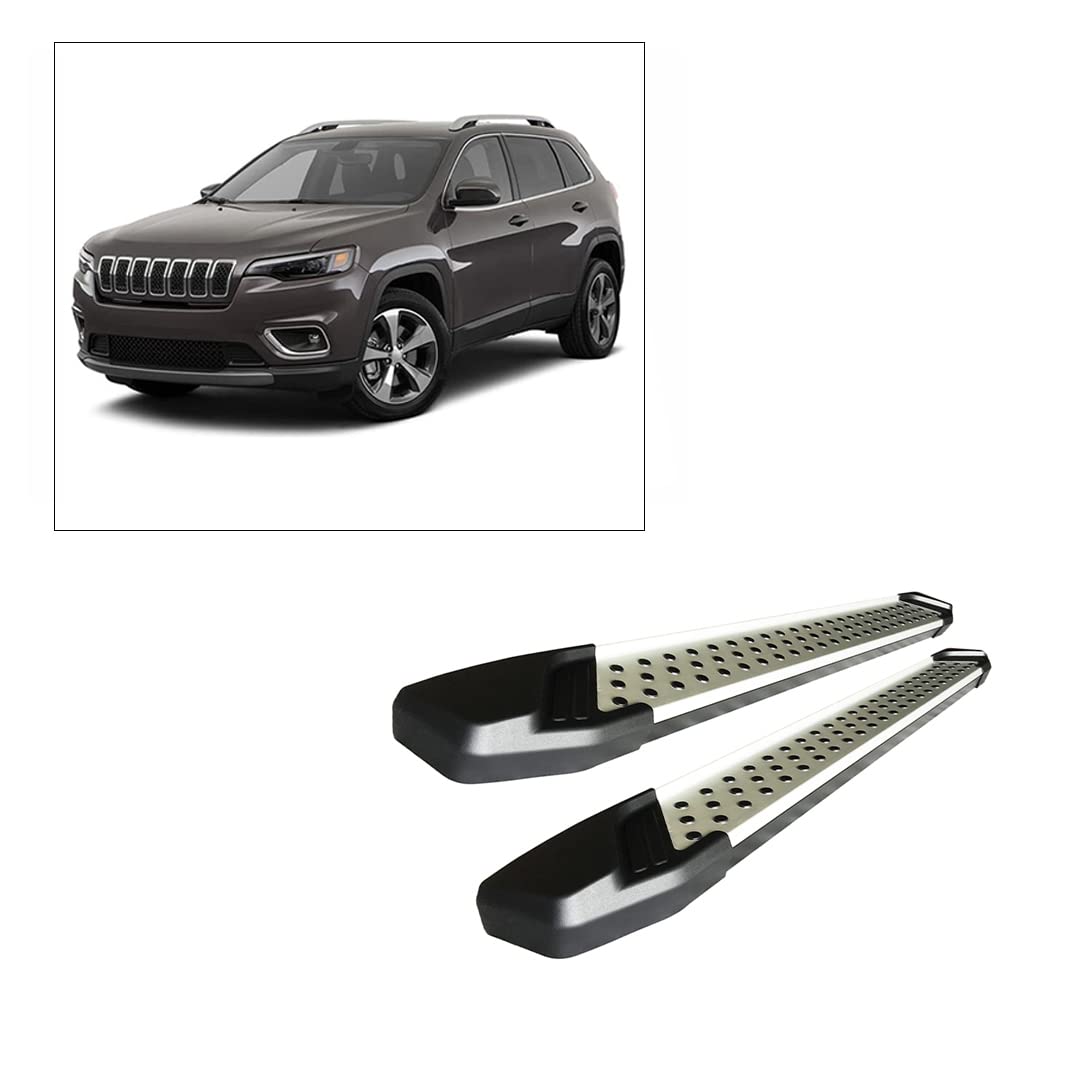 Black Horse Vortex Running Boards Aluminum Compatible With 2014-2023 Jeep Cherokee (Excludes Trail Hawk Edition)-Vo-Jpce